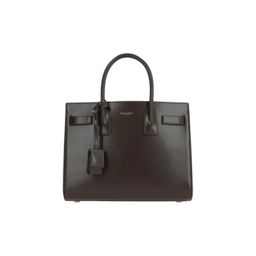 SAINT LAURENT SAC DE JOUR Коровья кожа Тоут Сумка Сумка для покупок Сумка Женская Светлый цвет мускуса