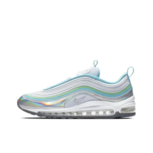 Nike Air Max 97 Легкий Светоотражающий Низкий Топ Air Cushion Повседневные Беговые Кроссовки Женские Белые Радужные