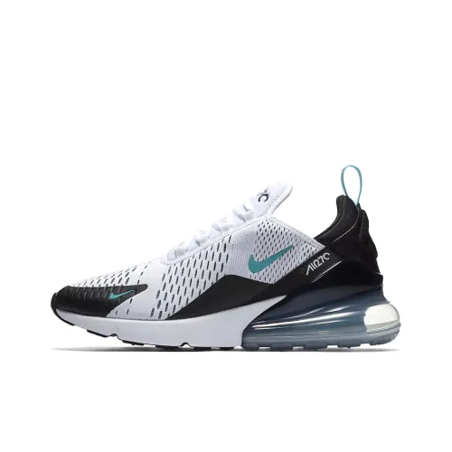Nike Air Max 270 Low Топ Air Cushion Повседневные Беговые Кроссовки Мужские Черные Белые и Синие