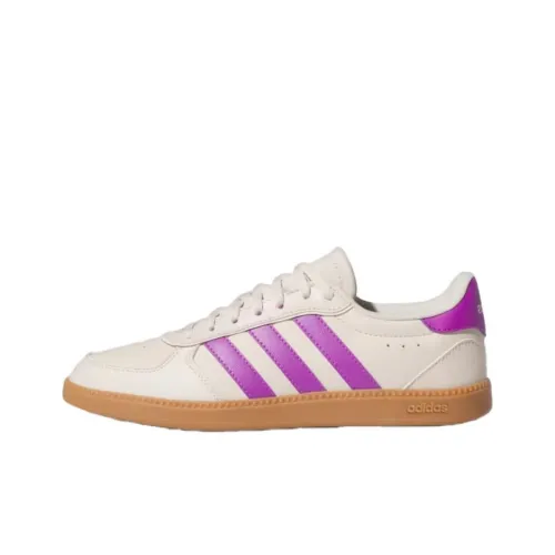 Adidas LITE RACER 4,0 Slip-Resistant Abrasion-Resistant Low Top Skateboard Shoes Women's Beige Purple