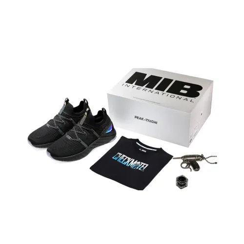 HEIYIREN x PEAK Амортизаторы Shock Resistant Низкий Топ Беговые кроссовки Мужские Черные