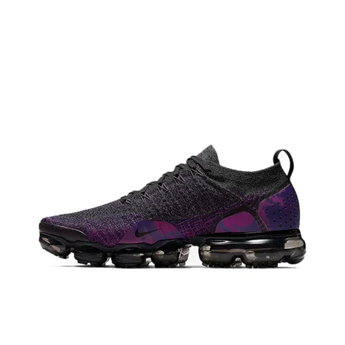 Nike VaporMax Flyknit 2 Амортизация Низкий Топ Беговые Кроссовки Мужские Черный Фиолетовый