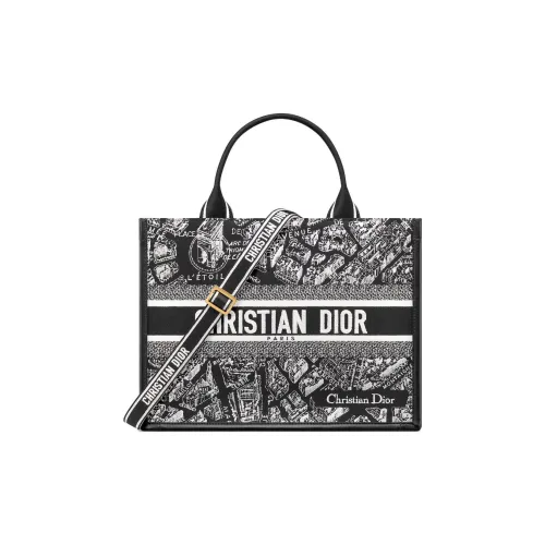 DIOR BookTote Вышивка с Телячьей Кожей Тоут Сумка Сумка для покупок Сумка через плечо Сумка среднего размера Женская