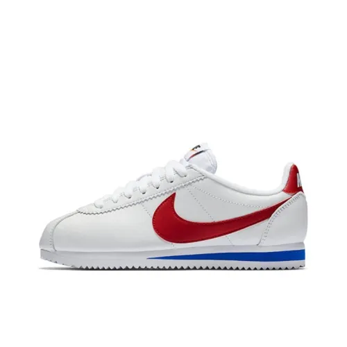 nike Cortez Нескользящий Легкий Низкий Топ Беговые кроссовки Женские Белый Синий Красный Cortez Винтаж
