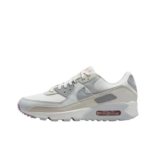Nike Air Max 90 Low Топ Повседневный Тренировочные Беговые Кроссовки Женские Серый Белый