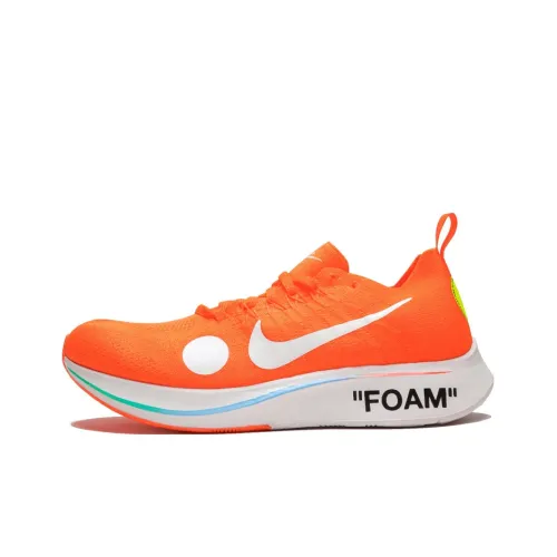 Off Белый x Nike Zoom Fly 1 Амортизирующие шоки противоскользящие устойчивые к истиранию низкий топ беговые кроссовки унисекс апельсин