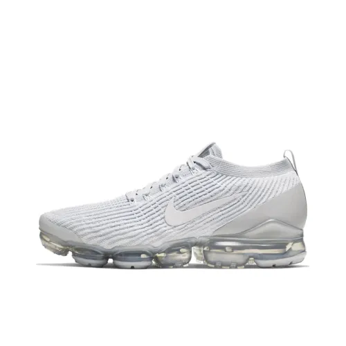 Nike VaporMax Flyknit 3,0 Дышащий и Легкий Низкий Топ Повседневные Беговые Кроссовки Мужские Серебристо-Белые