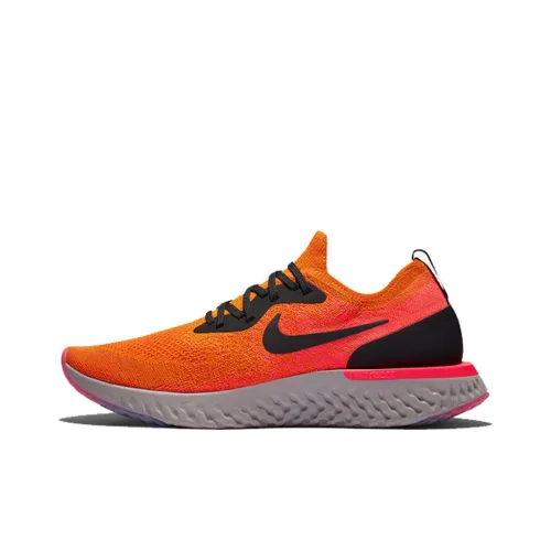 Nike Epic React Flyknit 1 Противоскользящий Низкий Топ Марафон Беговые кроссовки Мужской Оранжевый