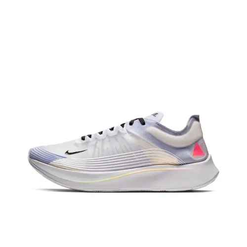 Nike Zoom Fly 1 Non Slip Легкий Низкий Топ Марафон Беговые кроссовки Унисекс Радужный