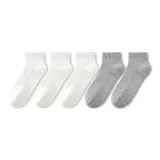 [5 пар] 3 шт Белый + 2 шт Серый