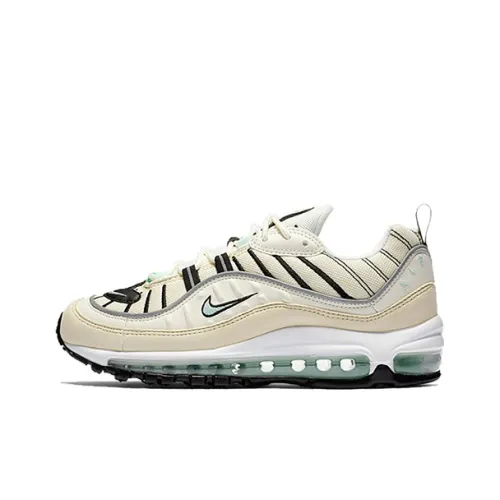 Nike Air Max 98 Low Топ Беговые кроссовки Женские Белые Полные Длина Амортизация Многоцветный Профессиональный