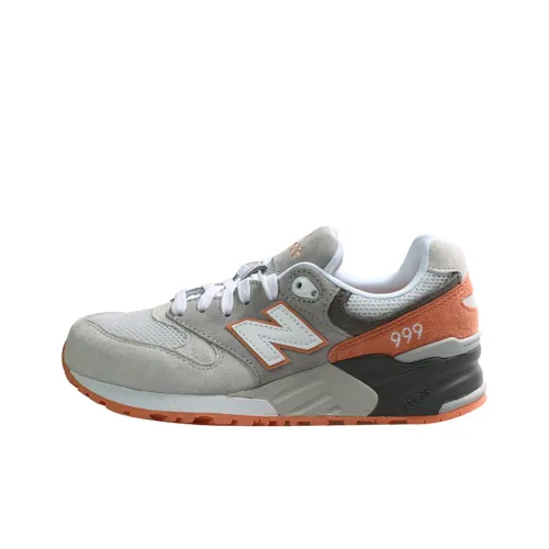 New Balance NB 999 Амортизация Поддержка Низкий Верх Повседневные Беговые кроссовки Унисекс Серый Оранжевый