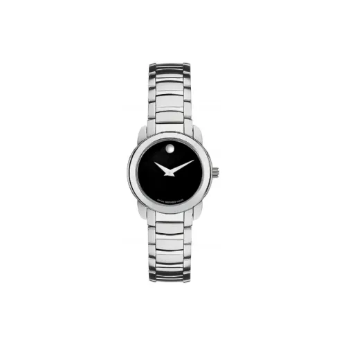 MOVADO Cadaro Collection Кварцевый механизм Женские часы 25 мм Черный циферблат Корпус из нержавеющей стали Ремешок из нержавеющей стали