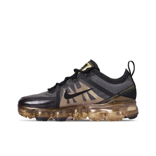 Nike VaporMax 2019 Черный Металлик Золотой Беговые кроссовки Унисекс Черный Золотой