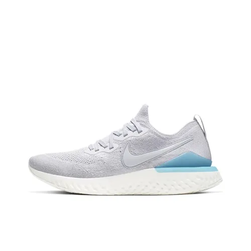 Nike Epic React Flyknit 2 Амортизаторы Shock противоскользящие низкий топ повседневная беговая обувь мужская серо-голубая