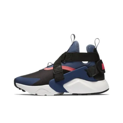 Nike Air Huarache Non Slip Легкий MID Топ Марафон Беговые кроссовки Женские Темно-синий