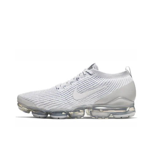 nike VaporMax Flyknit 3,0 Устойчивый к истиранию низкий топ с карбоновой вставкой амортизирующие беговые кроссовки Air Cushion женские белые серебряные