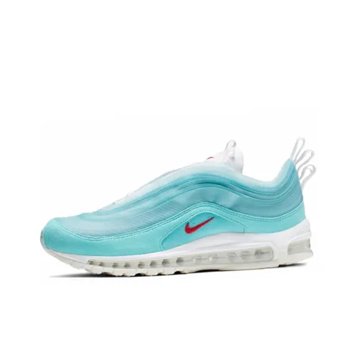 Nike Air Max 97 Устойчивый к истиранию Низкий Топ Воздушная подушка Повседневные Беговые кроссовки Унисекс Синий
