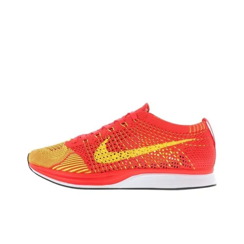 Nike Flyknit Racer Slip Resistant Abrasion Resistant Low Топ Марафон Беговые кроссовки Унисекс Томат Fried Eggs