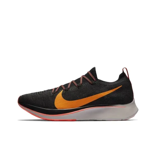 Nike Zoom Fly 1 Амортизаторы Шок Устойчивость к Сцеплению Низкий Топ Повседневные Беговые кроссовки Мужские Черный Оранжевый