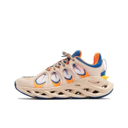 LiNing Curved Ace Shock Absorbers Slip-Resistant Low-Top Беговые кроссовки Мужские Almond Yellow