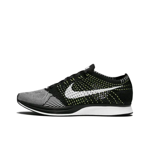 Nike Flyknit Racer Амортизаторы Shock Resistant Низкий Топ Повседневные Беговые кроссовки Унисекс Черный