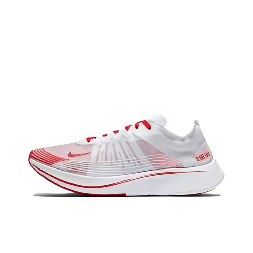 Nike Zoom Fly SP Нескользящий Легкий Низкий Топ Повседневные Беговые Кроссовки Женские Красный Белый