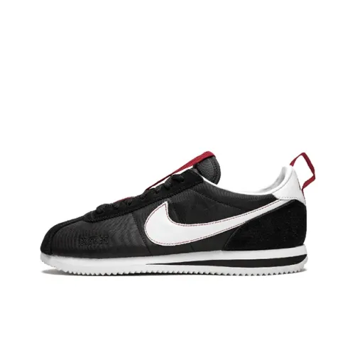 Nike Cortez Нескользящий Легкий Низкий Топ Беговые кроссовки Унисекс Черный Белый Красный