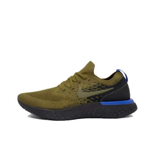 Nike Epic React Flyknit 1 Non Slip Легкий Низкий Топ Марафон Беговые кроссовки Мужской Оливково-зеленый