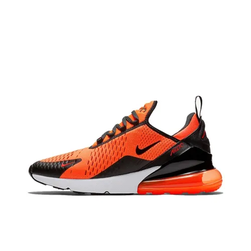 Nike Air Max 270 Low Топ Марафон Беговые кроссовки Мужской Черный Оранжевый