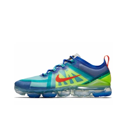 Nike VaporMax 2019 Low Топ Марафон Беговые кроссовки Мужской Синий Зеленый