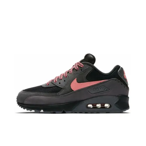 Nike Air Max 90 Low Топ Беговые кроссовки Унисекс Черный Розовый