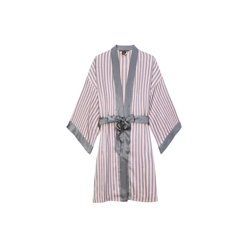 Victoria's Secret Сексуальный KI Sleep Robe Женские Розово-серый Полосы