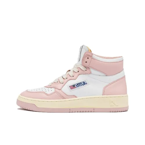 AUTRY Medalist High Топ Скейтборд Кроссовки Женские Белые Розовые