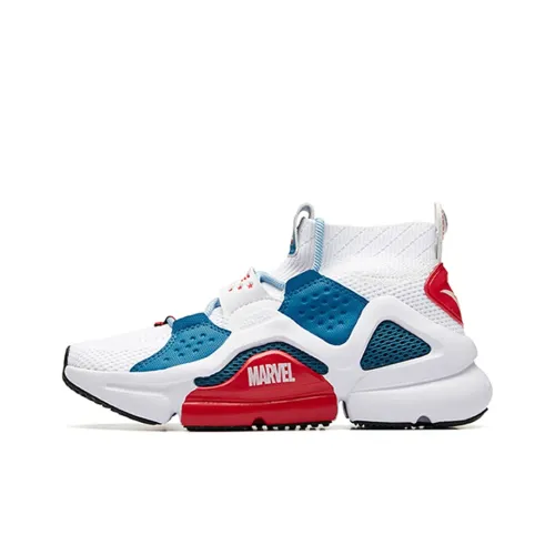 MARVEL x ANTA Extensions Амортизаторы Slip-resistant Abrasion-resistant MID Топ Беговые кроссовки Женские Белые Синий