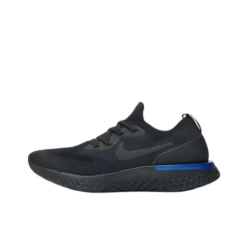 Nike Epic React Flyknit 1 Нескользящий Легкий Низкий Топ Марафон Беговые Кроссовки Женские Черный Синий