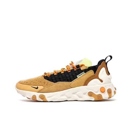 Nike React Sertu Амортизация Противоскользящий Легкий Низкий Топ Повседневные Беговые кроссовки Унисекс Пшеница