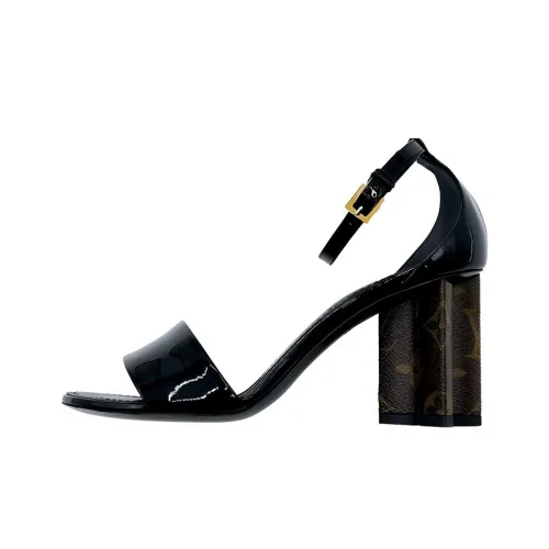 LOUIS VUITTON Silhouette One Strap Sandals Women's Black