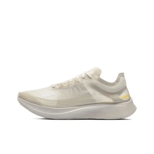 Nike Zoom Fly SP Амортизация Устойчивый к истиранию Легкий Низкий Топ Марафон Беговые кроссовки Мужской Экрю
