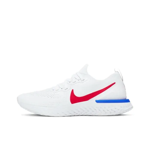 Nike Epic React Flyknit 2 Non Slip Легкий Низкий Топ Повседневные Беговые кроссовки Мужские Белый Красный