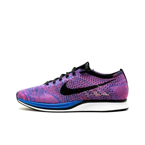 Nike Flyknit Racer Нескользящий Легкий Низкий Топ Беговые кроссовки Унисекс Розовый