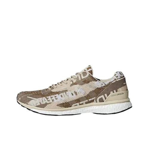 UNDEFEATED x Adidas Adizero Adios 3 Нескользящий Легкий Низкий Топ Беговые Кроссовки Мужские Коричневый Белый