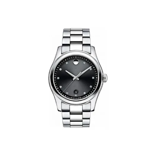 MOVADO Sibote Collection Кварцевый механизм Мужские часы Циферблат 40 мм Черный корпус из нержавеющей стали