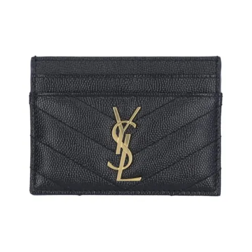 SAINT LAURENT Кожа Держатель для карт Держатель для карт Женский Черный