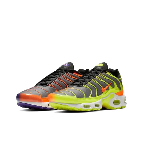 Nike Air Max Plus Low Top Air Cushion Беговые кроссовки Мужские Серый Оранжевый и Зеленый