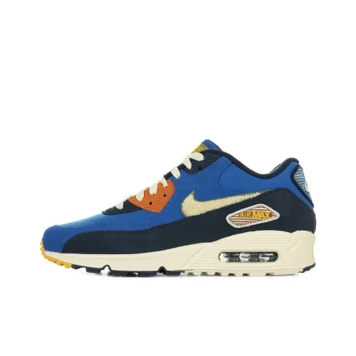 Nike Air Max 90 Low Топ Марафон Беговые кроссовки Мужской Синий Желтый