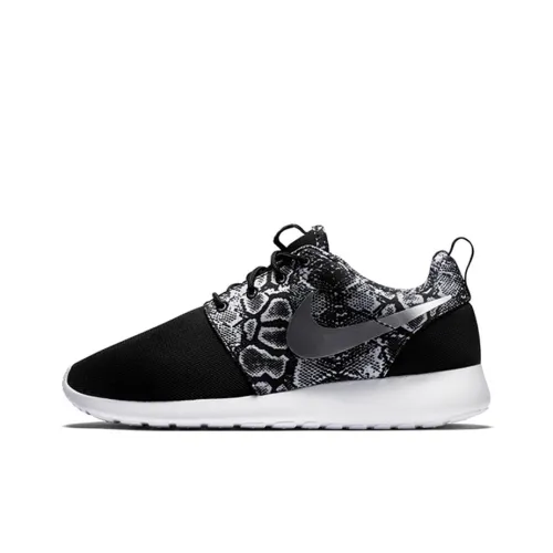 Nike Roshe Run Шок Абсорберы Противоскользящие Устойчивые к Износу Низкий Топ Марафон Беговые кроссовки Женские Черный