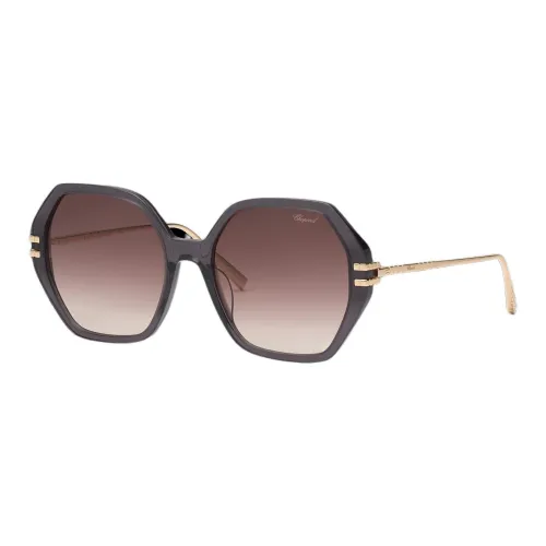 CHOPARD Пластиковая оправа Титан Bio Based Ацетат Нерегулярная форма Солнцезащитные очки Женские Серо-золотой