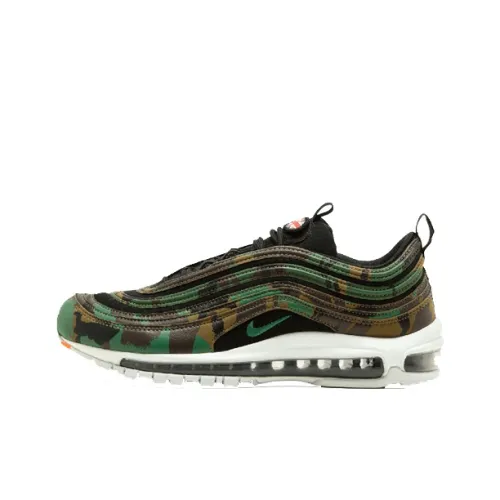 Nike Air Max 97 Low Топ Марафон Беговые кроссовки Унисекс Черный Зеленый