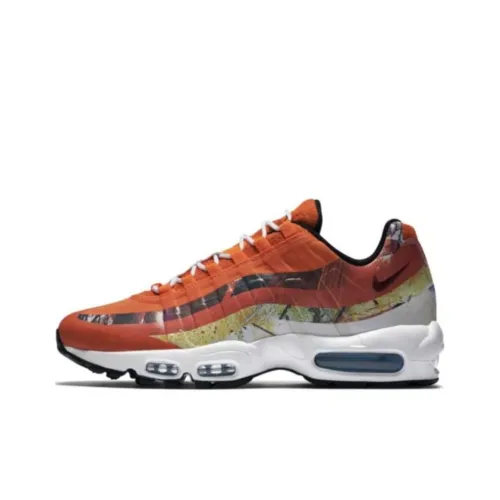 Nike Air Max 95 Low Топ Air Cushion Беговые кроссовки Мужские Белый Оранжевый